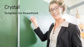  Presentation with chalk board - Presentation design featuring confident wealthy young man near background and a dark gray colored foreground