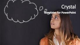  Presentation with black women beautiful woman - Presentation having chalkboard with a thought bubble background and a dark gray colored foreground