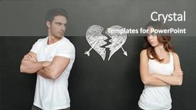  Presentation with broken heart - Slides featuring chalkboard with drawn broken heart background and a gray colored foreground