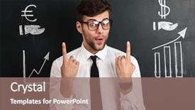  Presentation with statistics - PPT theme having chalkboard with financial statistics background and a  colored foreground