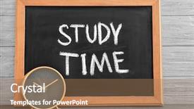  Presentation with alarm - Slide set enhanced with chalkboard with phrase study time background and a coral colored foreground