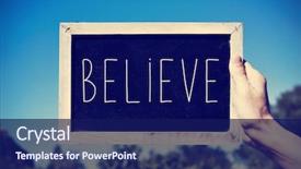  Presentation with believe - Presentation theme enhanced with chalkboard with the text believe background and a navy blue colored foreground