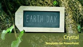  Presentation with earth day - Theme having chalkboard with the text earth background and a tawny brown colored foreground