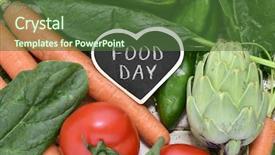  Presentation with cucumbers - Slide set consisting of chalkboard with the text food background and a tawny brown colored foreground