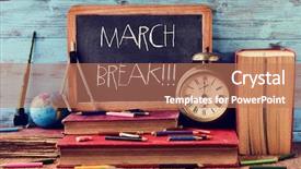  Presentation with rustic chalkboard - Beautiful PPT layouts featuring chalkboard with the text march backdrop and a coral colored foreground