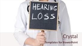  Presentation with hearing loss - Cool new slide deck with chalkboard with words hearing loss backdrop and a lemonade colored foreground