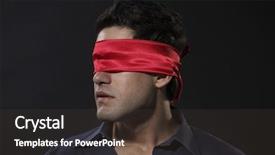  Presentation with blindfolded - Slide set featuring black people images - close up of a man background and a tawny brown colored foreground