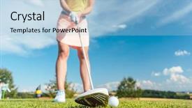  Presentation with golf tournament - Colorful PPT layouts enhanced with challenge tournament - close-up of a golf ball backdrop and a light blue colored foreground