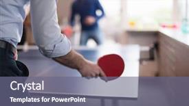  Presentation with young business people - Slides enhanced with challenge tournament - group of young startup business background and a gray colored foreground