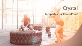  Presentation with tire - Cool new slides with challenger customer - dedicated man and woman hitting backdrop and a cream colored foreground