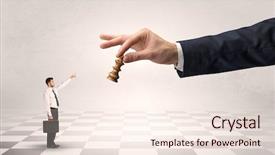  Presentation with chess board - Amazing PPT theme having challenges figures chhallenge - small businessman fighting against big backdrop and a cream colored foreground