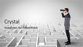  Presentation with future forward - Presentation design having challenges opportunities - businessman standing on maze background and a white colored foreground
