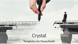  Presentation with overcoming - Presentation design enhanced with challenges opportunities - overcoming problems and difficulties mixed background and a sky blue colored foreground