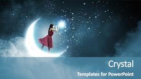  Presentation with flute - Presentation theme enhanced with challenges opportunities - young woman in red dress background and a teal colored foreground