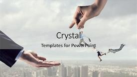  Presentation with control - Colorful presentation enhanced with challenging authority - hand of power and control backdrop and a  colored foreground