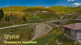  Presentation with rural road - Beautiful PPT theme featuring challenging mountain unpaved road akhaltsikhe-batumi and rural mountain landscapes of georgian adjara region near village of khulo backdrop and a tawny brown colored foreground