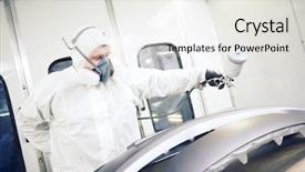  Presentation with body repair - Presentation theme enhanced with chamber painting automobile car background and a sky blue colored foreground