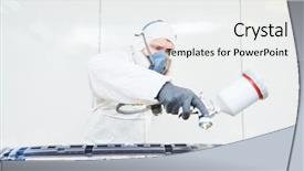  Presentation with body repair - Presentation theme with chamber painting automobile car background and a white colored foreground