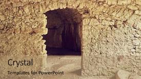  Presentation with bus shelter - Colorful presentation theme enhanced with chambers dug underground for shelter backdrop and a coral colored foreground