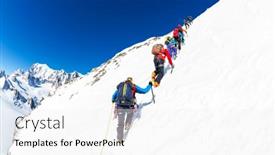  Presentation with mountain climb - Audience pleasing presentation theme consisting of chamonix-france-march-19-2016 backdrop and a white colored foreground