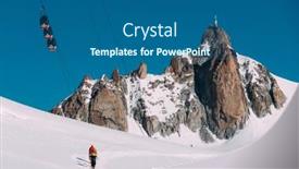  Presentation with mont blanc - Beautiful presentation theme featuring chamonix-june-21-the-aiguille backdrop and a ocean colored foreground