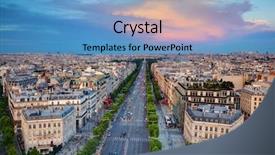  Presentation with paris france - Audience pleasing presentation theme consisting of view on avenue des champs backdrop and a teal colored foreground
