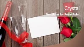  Presentation with greeting card - Slides consisting of champagne and blank greeting card background and a coral colored foreground