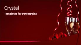  Presentation with champagne - PPT theme with champagne and heart shaped roses background and a black colored foreground