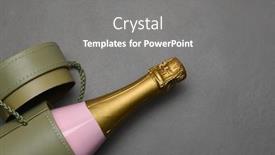  Presentation with slate - Colorful presentation enhanced with champagne-bottle-in-gift-box backdrop and a gray colored foreground