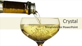  Presentation with champagne - Audience pleasing slide set consisting of prosecco - champagne bottle with glass backdrop and a blonde colored foreground