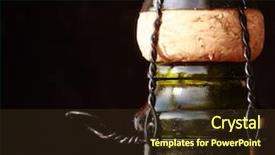 Presentation with cork - Presentation theme having champagne bottle with its cork background and a tawny brown colored foreground