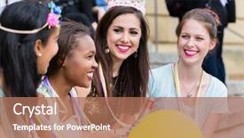  Presentation with bachelorette - PPT layouts featuring champagne celebrating together on bachelorette background and a coral colored foreground