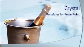  Presentation with hot tub - Colorful PPT theme enhanced with champagne cooling by hot tub backdrop and a sky blue colored foreground