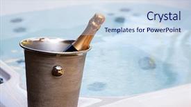  Presentation with hot tub - Beautiful theme featuring champagne cooling by hot tub backdrop and a sky blue colored foreground