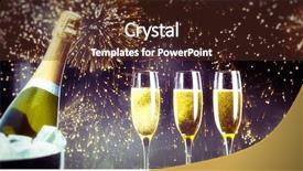  Presentation with champagne - Beautiful PPT theme featuring champagne cooling in ice bucket backdrop and a tawny brown colored foreground