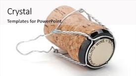  Presentation with cork - Theme with champagne cork isolated on white background and a white colored foreground