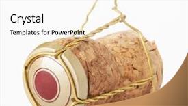  Presentation with cork - Presentation design having champagne cork isolated on white background and a white colored foreground