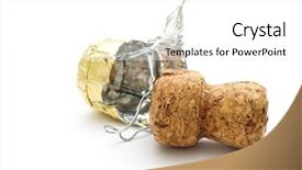  Presentation with cork - Amazing theme having champagne cork on white background backdrop and a white colored foreground