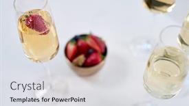  Presentation with new years eve - Audience pleasing PPT layouts consisting of champagne crystal glasses new years backdrop and a light gray colored foreground