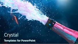  Presentation with cork - PPT theme enhanced with champagne-explosion-with-flying-cork background and a navy blue colored foreground