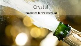  Presentation with cork - Presentation design enhanced with champagne-explosion-with-flying-cork background and a soft green colored foreground