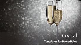  Presentation with bottling wine - Presentation theme featuring champagne flowing in wine glasses background and a dark gray colored foreground
