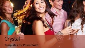  Presentation with flute - Cool new slides with champagne flute dancing at party backdrop and a  colored foreground