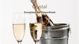  Presentation with flutes - PPT theme featuring bottle neck - champagne flutes background and a white colored foreground