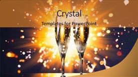  Presentation with brake the glass voice - Audience pleasing presentation theme consisting of champagne glass against sparkler background backdrop and a  colored foreground