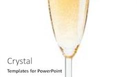  Presentation with champagne - Audience pleasing slide deck consisting of champagne glass on white background backdrop and a white colored foreground