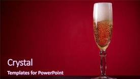  Presentation with champagne - Slides enhanced with champagne glass over red background background and a wine colored foreground