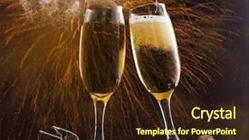  Presentation with fireworks - Presentation consisting of champagne glasses against fireworks background and a wine colored foreground