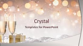  Presentation with crystal - Beautiful presentation theme featuring champagne glasses and gifts new backdrop and a lemonade colored foreground
