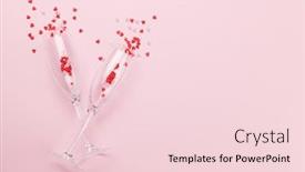  Presentation with birthday greetings - Beautiful PPT layouts featuring champagne-glasses-and-heart-shaped backdrop and a lemonade colored foreground